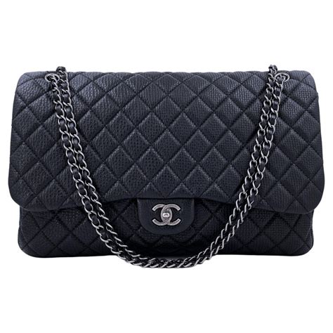 chanel black xl airlines travel giant flap bag rhw|Flap Bag with Top Handle Grained Calfskin & Gold.